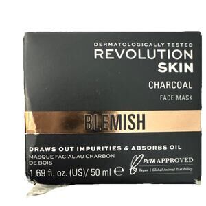 Revolution Skin Blemish Charcoal & Glycolic Acid Face Mask Cream 1.69 oz.